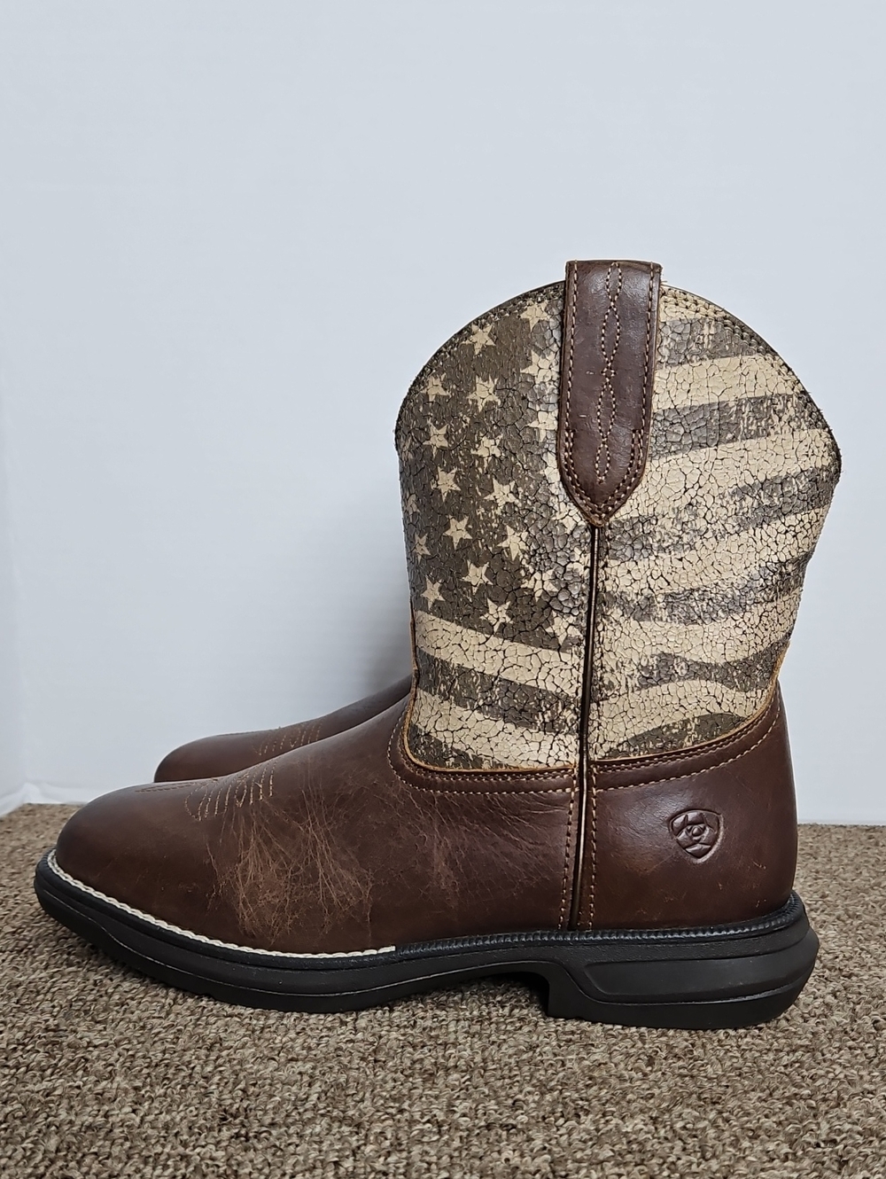 Ariat Anthem Shortie Myra Flag Brown Leather Boots Sz 8 (C Width) - Picture 3 of 10